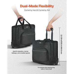 15.6 Inch Laptop Rolling Briefcase Wheeled <b>Computer</b> Tote Bag with Telescoping Handle Business Bags & <b>Cases</b> - Product Image 5
