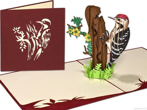 Éxito de Ventas: Adorno de Papel 3D con Diseño Personalizado de Pájaro Carpintero, Hecho a Mano en Hanói, Regalo para San Valentín, Bodas o con Temática Animal - Product Image 4