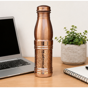 Bouteille d'eau artisanale en cuivre pur, écologique, avec design martelé, anti-fuite, pour la santé, le yoga et l'hydratation quotidienne - Product Image 6