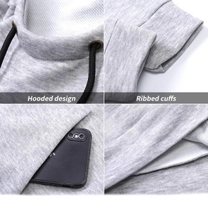 Sudadera con Capucha Unisex de Forro Polar, Ropa Deportiva de Secado Rápido, Poliéster, Corte Ajustado, Informal, Otoño, Color Sólido, con Bolsillo - Product Image 6