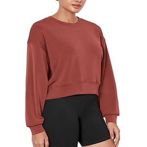 Sudaderas de Mujer Elegantes de Alta Calidad, Nuevo Diseño, Colores Sólidos, Tallas Grandes, Sudadera Personalizada de Otoño, 100% Algodón Felpa - Product Image 1
