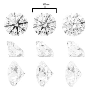 Diamante Redondo Brillante de 3.00mm, Creado en Laboratorio, DEF VVS, Calibrado con Precisión, Paquete de Diamantes Sueltos para Joyería Personalizada de Fábrica - Product Image 1