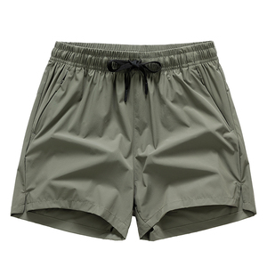 Shorts de bain pour hommes, couleur unie, séchage rapide, taille élastique, décontractés, taille mi-haute, cordon de serrage, polyester, avec poches, personnalisables - Product Image 6