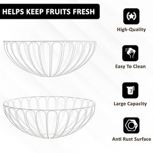 Cesta de Almacenamiento Metálica de Gran Capacidad, Organizador de Alambre Resistente para Cocina, Uso Regular - Product Image 6