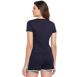 Conjunto de Dos Piezas al por Mayor para Mujer, con Logotipo Personalizado, 100% Algodón, Ligero, Transpirable, Ecológico, de Secado Rápido, Pantalones Cortos Deportivos y Camiseta Lisa - Product Image 5