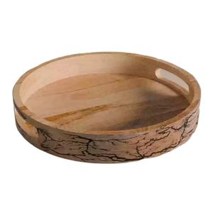 Nouveauté tendance : Plateau de service circulaire en bois, taille personnalisable, emballage sur mesure pour la maison, l'hôtel et le restaurant - Product Image 1