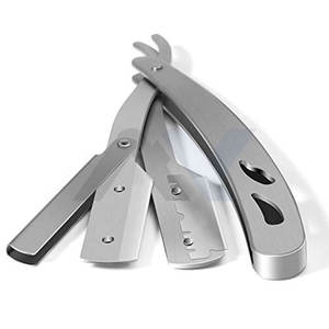 Rasoir droit manuel professionnel pour barbier |   Couteau à raser pliable en acier inoxydable, rasoir à lame droite pour salon - Product Image 1