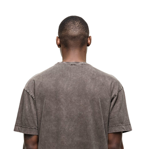 เสื้อยืดคอตตอน 100% สไตล์วินเทจ แขนสั้น ขายส่ง ปรับแต่งโลโก้ได้ พิมพ์ลาย เสื้อยืดโอเวอร์ไซส์ ผู้ชาย ล้างสีแบบแอซิดวอช - Product Image 3