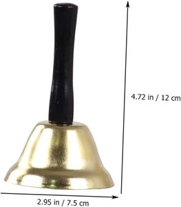 Elegante Campana de Mano de Latón con Mango de Madera para Llamadas en Mostradores de Servicio y Anuncios de Eventos, Sonido Claro Perfecto - Product Image 2
