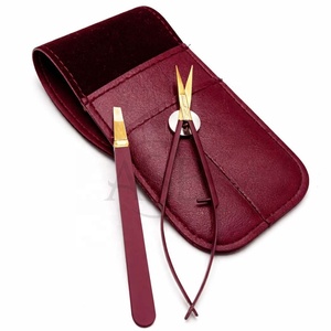 Pince à épiler pour sourcils Mehron Gold avec logo personnalisé, qualité professionnelle, acier inoxydable, pointe inclinée et pointue, ciseaux à ressort pour sourcils - Product Image 2