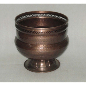 Soporte de manguera de hoja de metal con revestimiento de polvo de cobre acabado forma redonda Borde de diseño de malla de alta calidad para decoración de jardín - Product Image 1