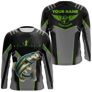 Camisa de Pesca Unisex de Manga Larga, Spandex/Poliéster, Estampado de Atún con Bandera Americana, UPF 50, Impermeable, Blanca, Nombre Personalizado - Product Image 2