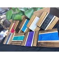 Sous-verre en résine époxy avec design artistique fait main, écologique, forme carrée, de Casglow Heritage pour la décoration de la maison et de la table