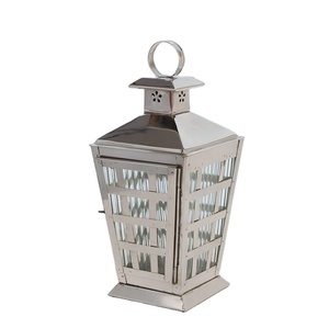 Linterna de vidrio pulido de plata de acero inoxidable personalizada de forma personalizada, estilo colgante único para decoración del hogar - Product Image 1