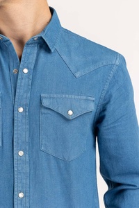 Chemise habillée décontractée et tendance pour homme, à manches longues, col rabattu, avec impression par sublimation, 100 % coton - Product Image 5