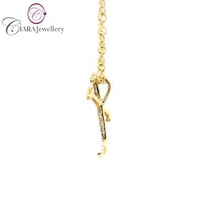 18K AU750 SOILD WHITE <b>GOLD</b> INITIAL <b>LETTER</b> "X" REAL NATURAL DIAMOND PENDANT - Product Image 2