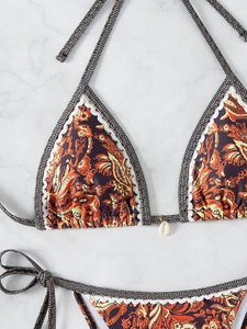 ชุดบิกินี่ 2 ชิ้นสำหรับผู้หญิง ลายจุด คอเชือกผูก ชุดว่ายน้ำฤดูร้อน - Product Image 3