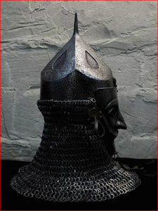 Casque de style Empire Ottoman ALFA-NAUTICAL avec chaîne de mailles, masque de chevalier médiéval, armure métallique faite à la main pour usage promotionnel - Product Image 4