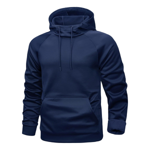 Sudadera con Capucha Azul Marino para Hombre, Manga Raglán, Corte Ajustado, Informal, para Otoño, Transpirable, Material French Terry - Product Image 1