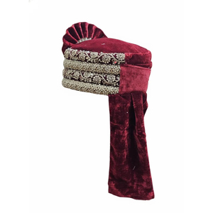 Maroon GOLD dulha pagri turban | เจ้าบ่าวแต่งงาน Safa - Product Image 6