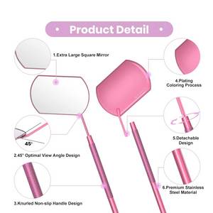 Miroir de Maquillage de Bureau Pliable à Grossissement 3X, Lumineux, Sophistiqué et Glamour, pour Studio de Beauté Moderne, Réfléchissant - Product Image 2