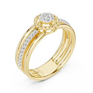 Anillo de Oro Rosa de 14K con Diamante Cultivado en Laboratorio para Mujer |   Ropa de Fiesta |   Diamante Cultivado Nuevo - Product Image 5