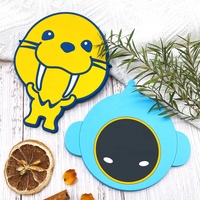 Sous-verres ronds en PVC souple double face, écologiques et personnalisés, pour boissons, marque MTX