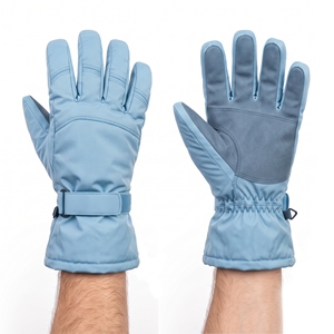 Gants de ski et de snowboard unisexes personnalisables avec logo, imperméables, thermiques, à doigts complets, avec sangle de poignet réglable - Product Image 4