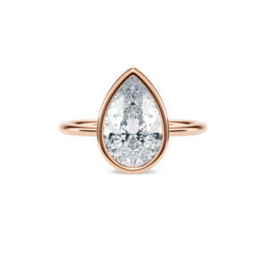 Bague de fiançailles et de mariage de luxe Luxeshine Jewellery Luna en or massif 14 carats avec diamant ovale de laboratoire couleur E de 3,00 carats - Product Image 2
