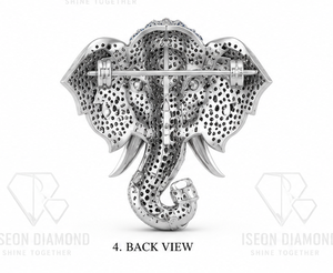 Broche de Plata de Ley 925 de Lujo con Elefante y Gemas Multicolor, Diseño Real, Pin de Solapa para Traje Sherwani, Pieza Destacada - Product Image 5