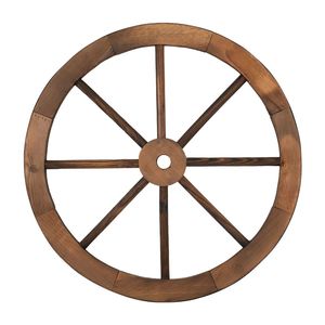 2 Pezzi Ruota di Carrozza in Legno Stile Western Antico da 24 Pollici, Decorazione Murale da Giardino Marrone Codice 95885929 - Product Image 6