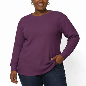 Camisetas Térmicas de Manga Larga para Hombre, Tejido Waffle Personalizado, Mezcla de Algodón, Suaves, Lisas, para Hombre y Mujer - Product Image 1