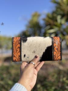 Hermoso diseño tallado a mano billetera de cuero embrague funda de teléfono tarjeta elegante billetera de piel de vaca multiusos embrague de mujer - Product Image 4