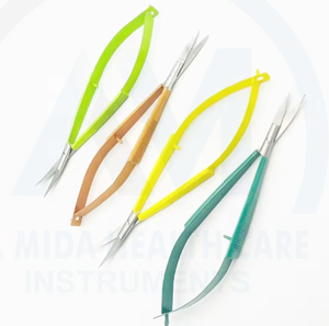 Ciseaux chirurgicaux ophtalmiques de qualité supérieure Al Mida Healthcare certifiés CE avec garantie à vie, en acier inoxydable, précision et tranchant élevés - Product Image 1