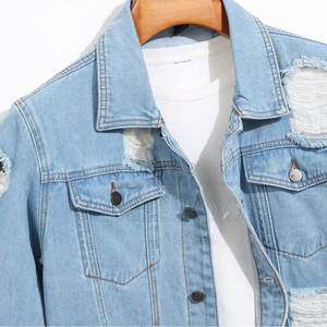 Distressed Slim Fit Jean Trucker Jacket for Men 100% Cotton Breathable Windproof Button Front Long Sleeve Casual <b>Denim</b> <b>Coat</b> - Product Image 6
