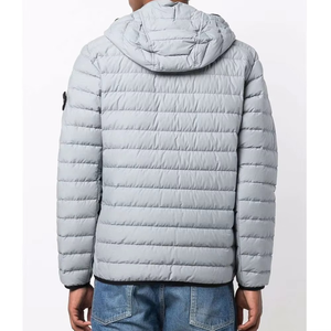 Mens Lightweight Down Puffer <b>Jacket</b> O Cotton R Nylon Quilted Hooded Blouson Water Resistant Winter Technical Coat - Product Image 3