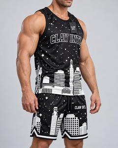 Conjunto de Uniforme de Baloncesto Unisex CLAW INTL, Negro y Blanco, Estampado Digital Urbano, Poliéster Transpirable, Uniforme para Adultos con Fusión sin Costuras - Product Image 2