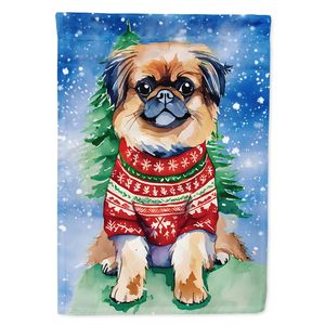 Multicolor Pekingese Christmas Garden <b>Flag</b> Decorative Mailbox <b>Flag</b> for Patio Artwork for Yard Flower Beds Small Size - Product Image 1
