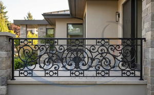 Royal Cast Iron Modern Balcony Railing Panel with Smooth Grey Polished Finish and 5-Year Warranty for Elegant Home Exteriors - Product Image 2
