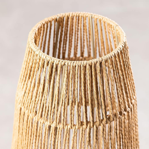 Handwoven Rattan <b>Rope</b> <b>LED</b> Floor Lamp Minimalist Design Iron Frame Standing Light for Living Room Bedroom Apartment Hotel - Product Image 3