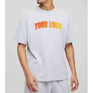 T-shirts imprimés pour hommes en coton tricoté 100% coton, coupe ample, style hip-hop, 200 GSM, logo et couleur personnalisés, haute qualité, anti-rétrécissement, séchage rapide - Product Image 4