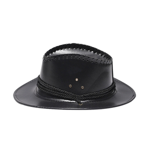 Chapeau de cowboy en feutre de laine à large bord, tendance, avec boucle de ceinture et bords ondulés, pour l'hiver, style décontracté, chapeau d'extérieur Fedora LMOQ - Product Image 6