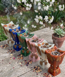 Modern Clear Resin Redwood Inlay Religious Eco-Friendly Oud Burner Arabic Bakhoor Indian <b>Incense</b> Handcrafted Luxury <b>Incense</b> - Product Image 1