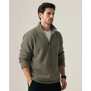 Men Heavy Cotton Polyester Half <b>Zip</b> Sweatshirt Oversized Casual Europe Streetwear Clothing - Product Image 4