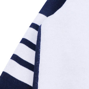 Cardigan en tricot bleu marine pour homme avec accents blancs, manches longues, couleur unie, automne, cardigan en tricot à col en V - Product Image 3