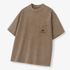 Premium Vintage Washed Oversized <b>Pocket</b> <b>T</b> <b>Shirt</b> Custom Heavyweight Cotton Casual Streetwear Loose Fit Garment Dyed Unisex wear - Product Image 2
