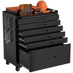 Carrello Portautensili da 87 cm con 6 Cassetti, Armadietto Mobile da Garage Resistente, Design con Tutti i Cassetti per Piccoli Oggetti, Supporto OEM - Product Image 4