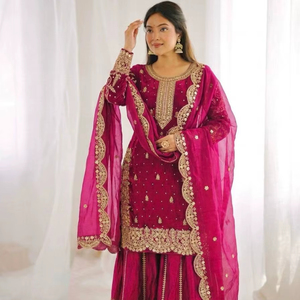 Conjunto de Vestido Palazzo Elegante para Mujer con Bordado de Diseño - Product Image 1