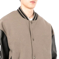 Blouson universitaire pour homme en similicuir avec empiècements sur les manches, imprimé 1999, décontracté, pour l'automne, col rabattu, simple boutonnage