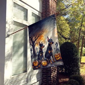Grand drapeau de maison d'Halloween effrayant pour Doberman Pinscher Multicolor Polyester Yard Banner Artwork Porch Sleeve Pole Decorative - Product Image 2